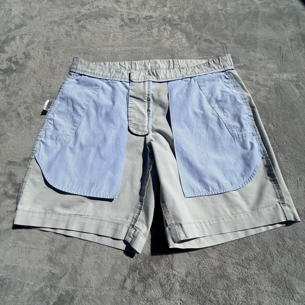 Peter Millar Mens 37 Gray Flat Front Cotton Blend Stretch Chino Shorts 8 Inseam - Picture 14 of 14